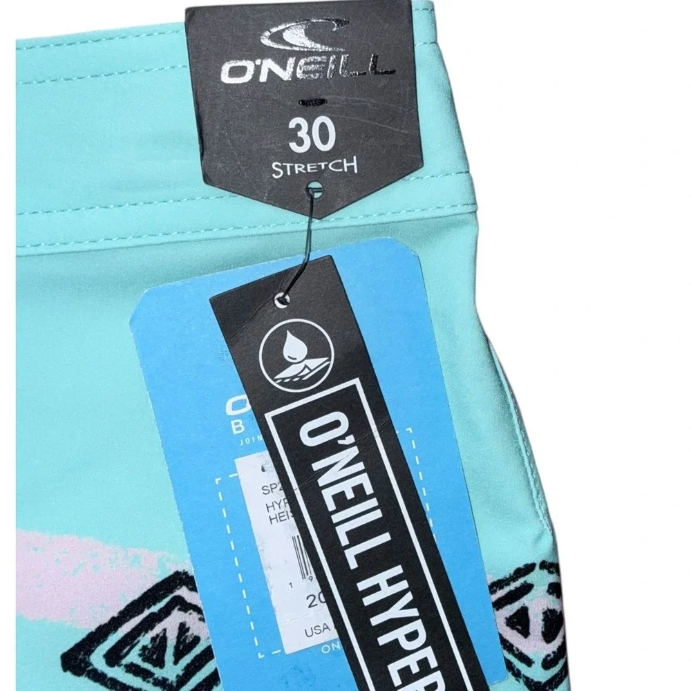O'Neill Hyperfreak Boys 30 Stretch Blue Aztec‎ Board Shorts NWT